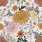 Retro Spring Floral Fabric - Tan - ineedfabric.com