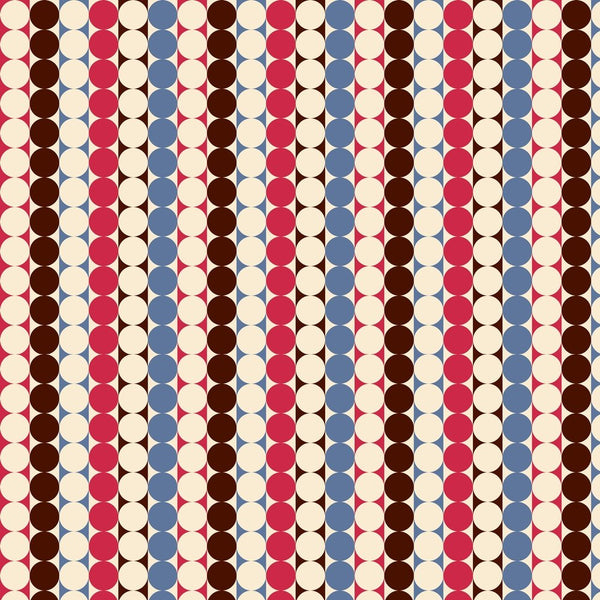 Retro Striped Circle Fabric - Multi - ineedfabric.com