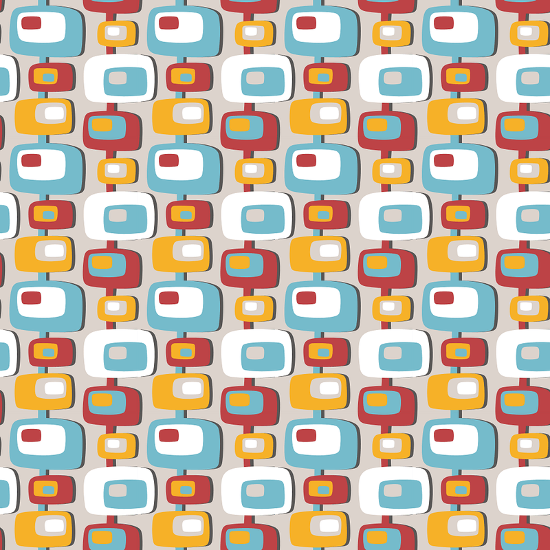 Retro Stylized Backdrop Fabric - ineedfabric.com