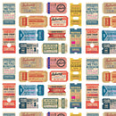 Retro Subway Tickets Fabric - ineedfabric.com
