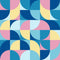 Retro Swirls Blues Fabric - ineedfabric.com