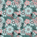 Retro Various Flowers Fabric - ineedfabric.com