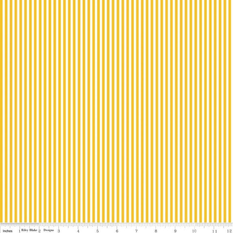 Riley Blake, 1/8 Striped Fabric - Mustard –