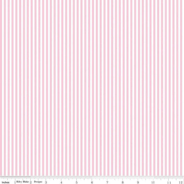 Riley Blake, 1/8" Striped Fabric - Peony - ineedfabric.com