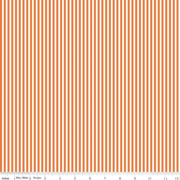 Riley Blake, 1/8" Striped Fabric - Riley Orange - ineedfabric.com