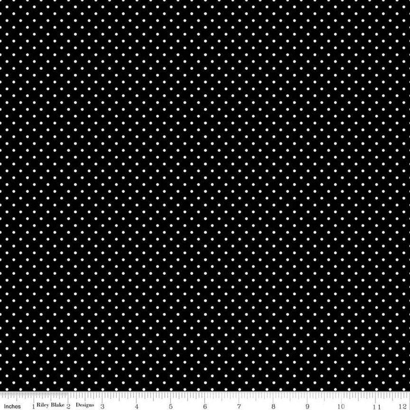 Riley Blake, Swiss Dot Fabric - Black - ineedfabric.com