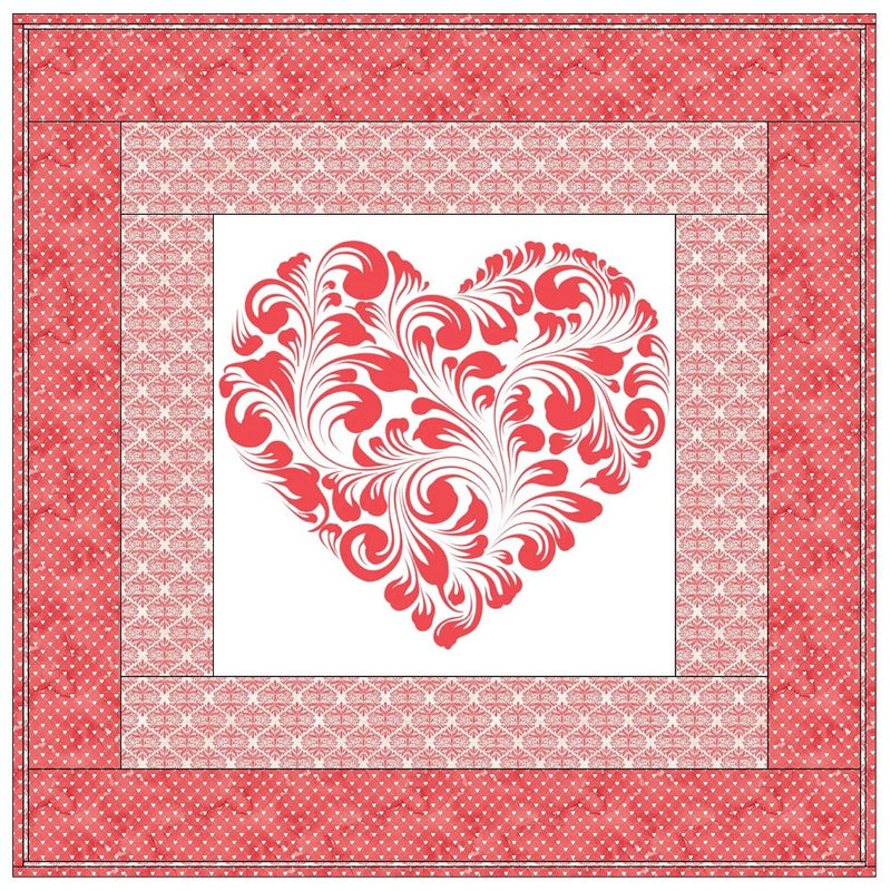 Romantic Bouquets Heart Wall Hanging 42" x 42" - ineedfabric.com