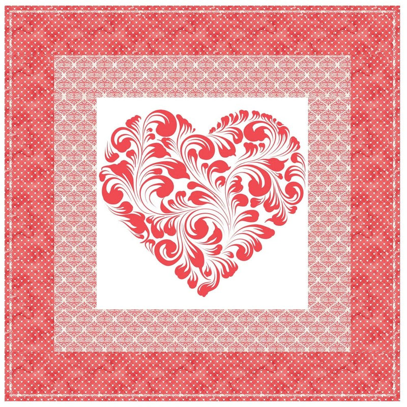 Romantic Bouquets Heart Wall Hanging 42" x 42" - ineedfabric.com