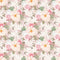 Romantic Bouquets on Lace Fabric - Tan - ineedfabric.com