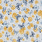 Romantic Garden Floral Butterfly Fabric - Blue - ineedfabric.com