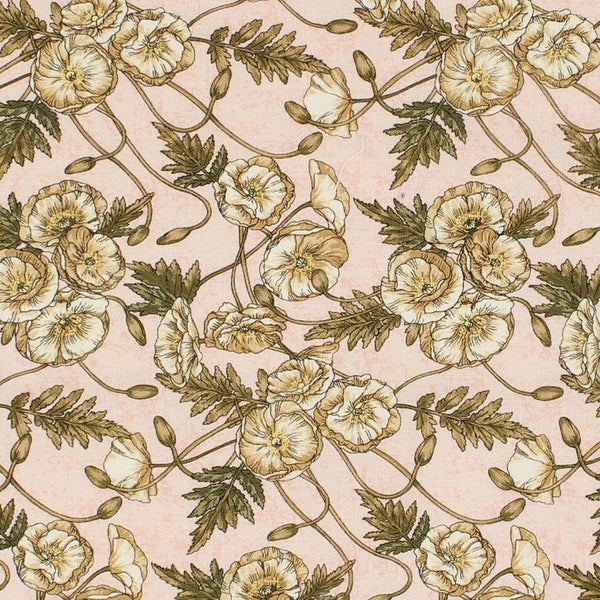 Romantic Garden Floral Fabric - Pink - ineedfabric.com