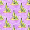 Rose and Wine Bottles Fabric - Purple - ineedfabric.com