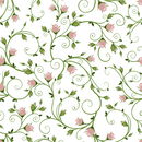 Rose Gold Rosebuds on Vines Fabric - White - ineedfabric.com