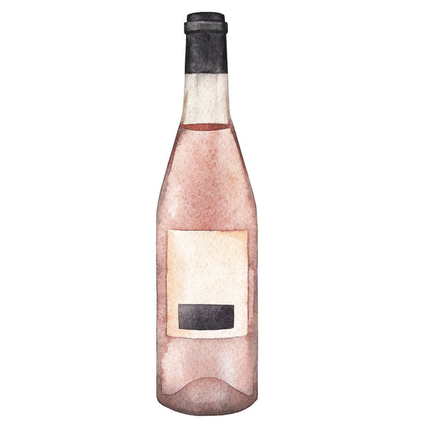 Rosé Wine Bottle Fabric Panel - Variation 2 - ineedfabric.com