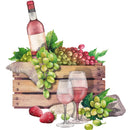 Rosé Wine Crate Fabric Panel - ineedfabric.com