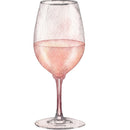 Rosé Wine Glass Fabric Panel - Variation 1 - ineedfabric.com