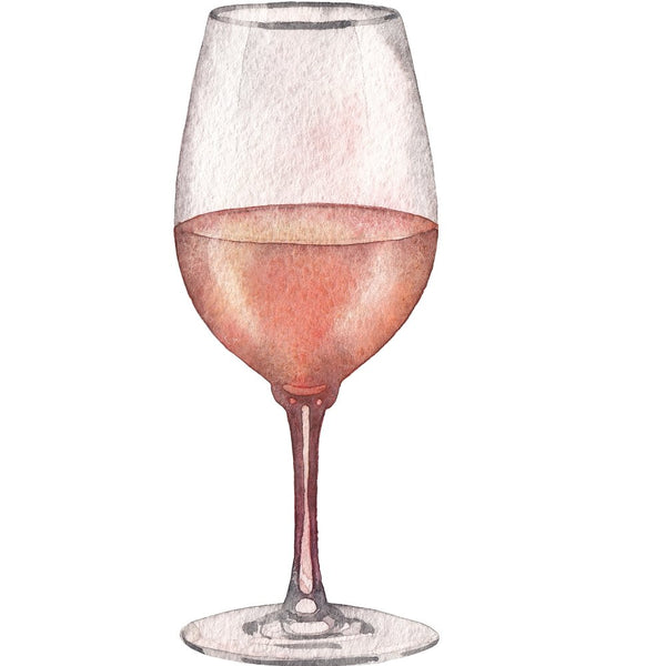 Rosé Wine Glass Fabric Panel - Variation 2 - ineedfabric.com