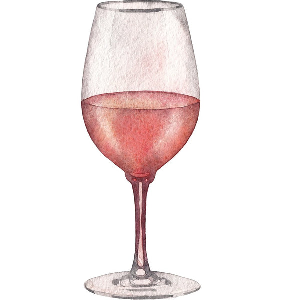 Rosé Wine Glass Fabric Panel - Variation 3 - ineedfabric.com