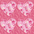 Roses Heart Valentine Floral Heart Fabric - Red - ineedfabric.com