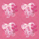 Roses Heart Valentine Love Fabric - Red - ineedfabric.com
