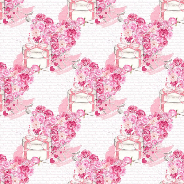 Roses Heart Valentine Main Fabric - White - ineedfabric.com