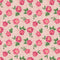 Roses on Hatched Pattern Fabric - Pink - ineedfabric.com