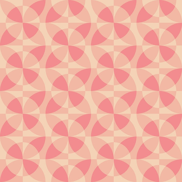 Rounded Geometric Shapes Fabric - Pink - ineedfabric.com