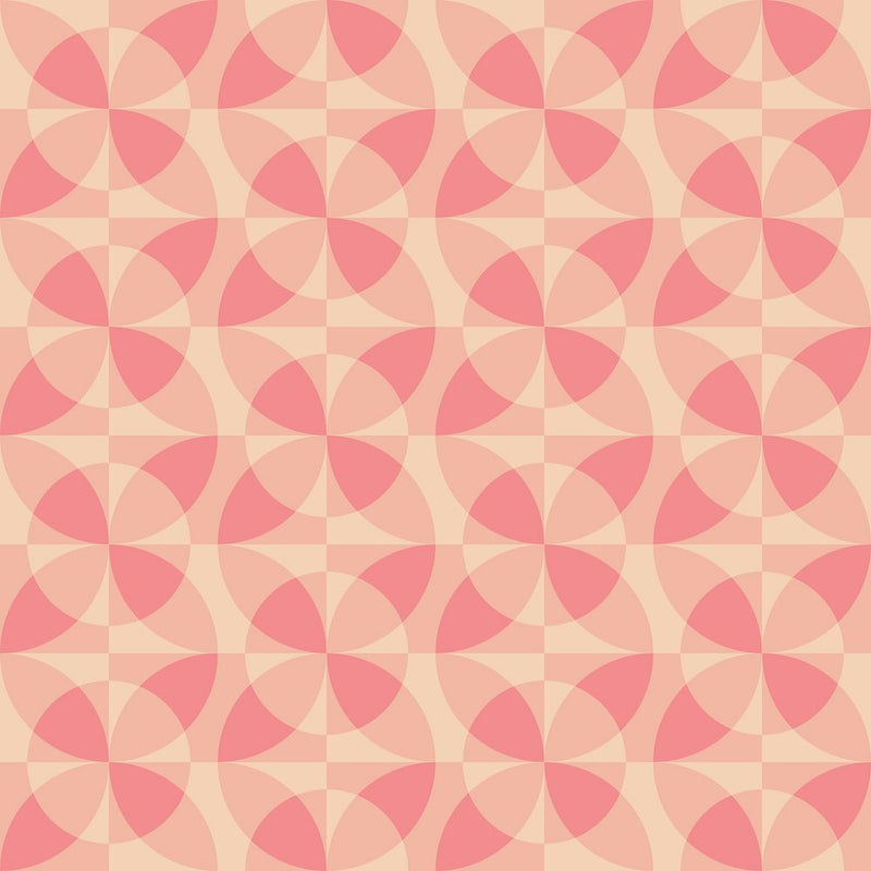 Rounded Geometric Shapes Fabric - Pink - ineedfabric.com