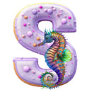 "S" Seahorse Cookie Fabric Panel - ineedfabric.com