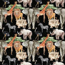 Safari Animal Fabric - Black - ineedfabric.com