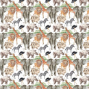 Safari Animal Fabric - White - ineedfabric.com