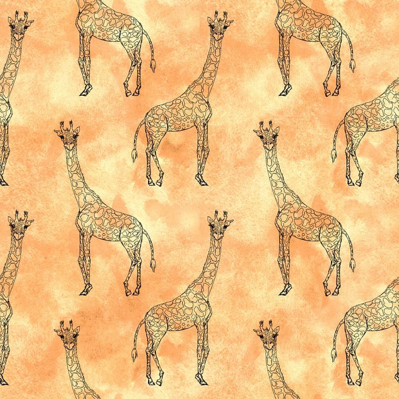 Safari Giraffe Allover Fabric - ineedfabric.com