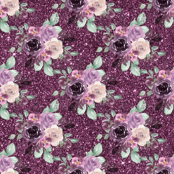 Sangria Dreams Floral Bouquets Fabric - Purple - ineedfabric.com