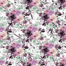 Sangria Dreams Flowers Fabric - White - ineedfabric.com