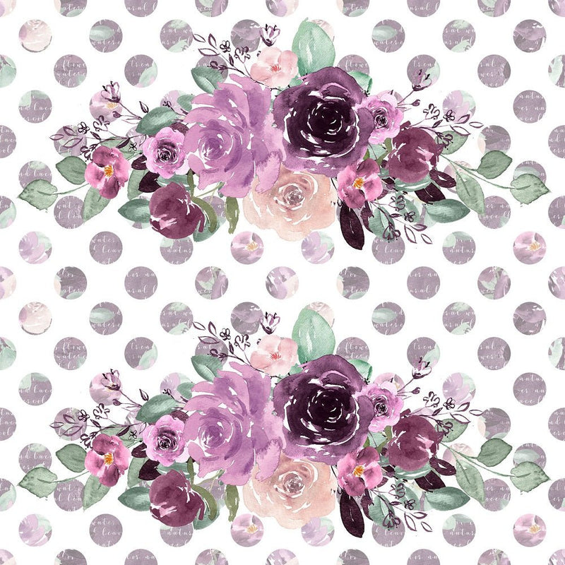 Sangria Dreams Flowers on Dots Fabric - ineedfabric.com
