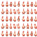 Santa Claus Gnomes Fabric - White - ineedfabric.com