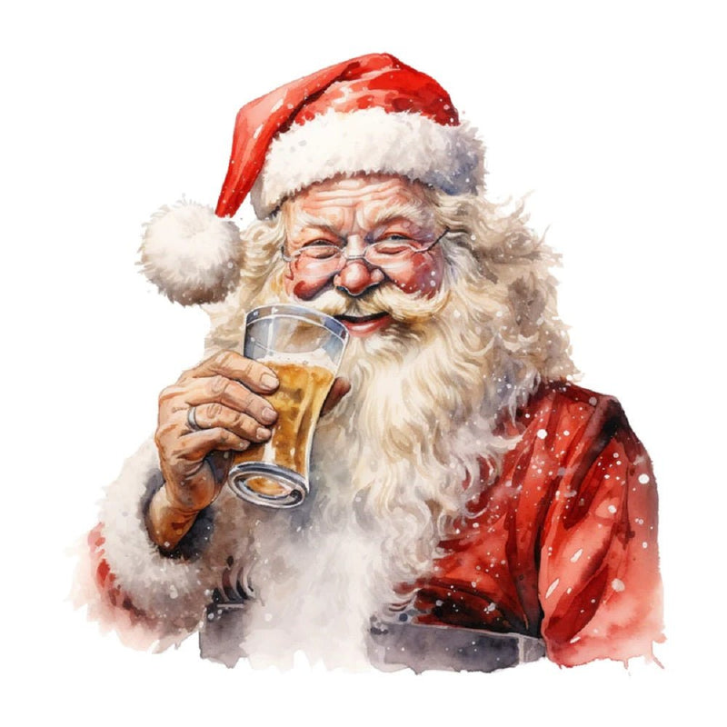 Santa Drinking Cider 1 Fabric Panel - ineedfabric.com