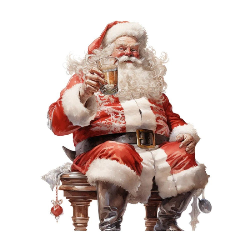 Santa Drinking Cider 2 Fabric Panel - ineedfabric.com