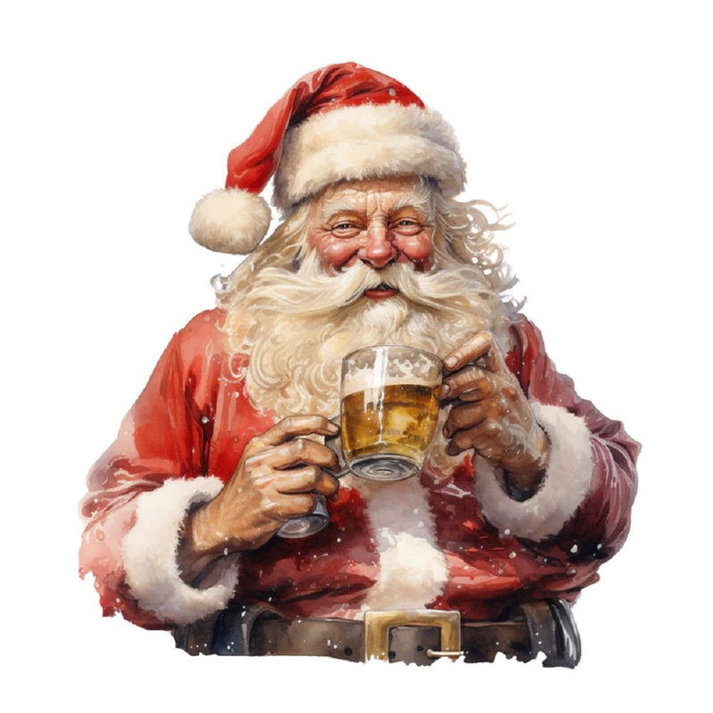 Santa Drinking Cider 4 Fabric Panel - ineedfabric.com