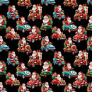 Santa Driving Car Fabric - ineedfabric.com