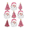 Santa Portrait with Christmas Trees Fabric Panel - ineedfabric.com