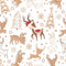 Santa's Cartoon Reindeer Pattern 3 Fabric - ineedfabric.com