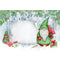 Santa's Helper Gnome Christmas Card Fabric Panel - Gray - ineedfabric.com