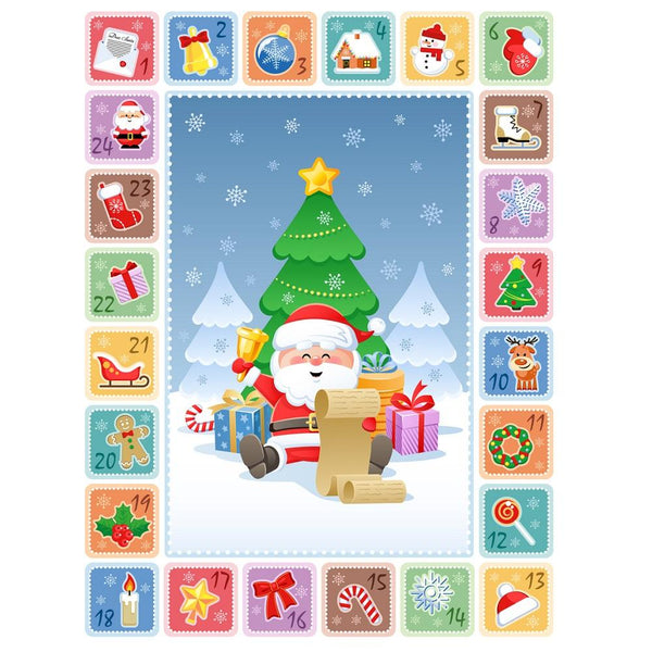 Santa's List Christmas Advent Calendar Fabric Panel - ineedfabric.com