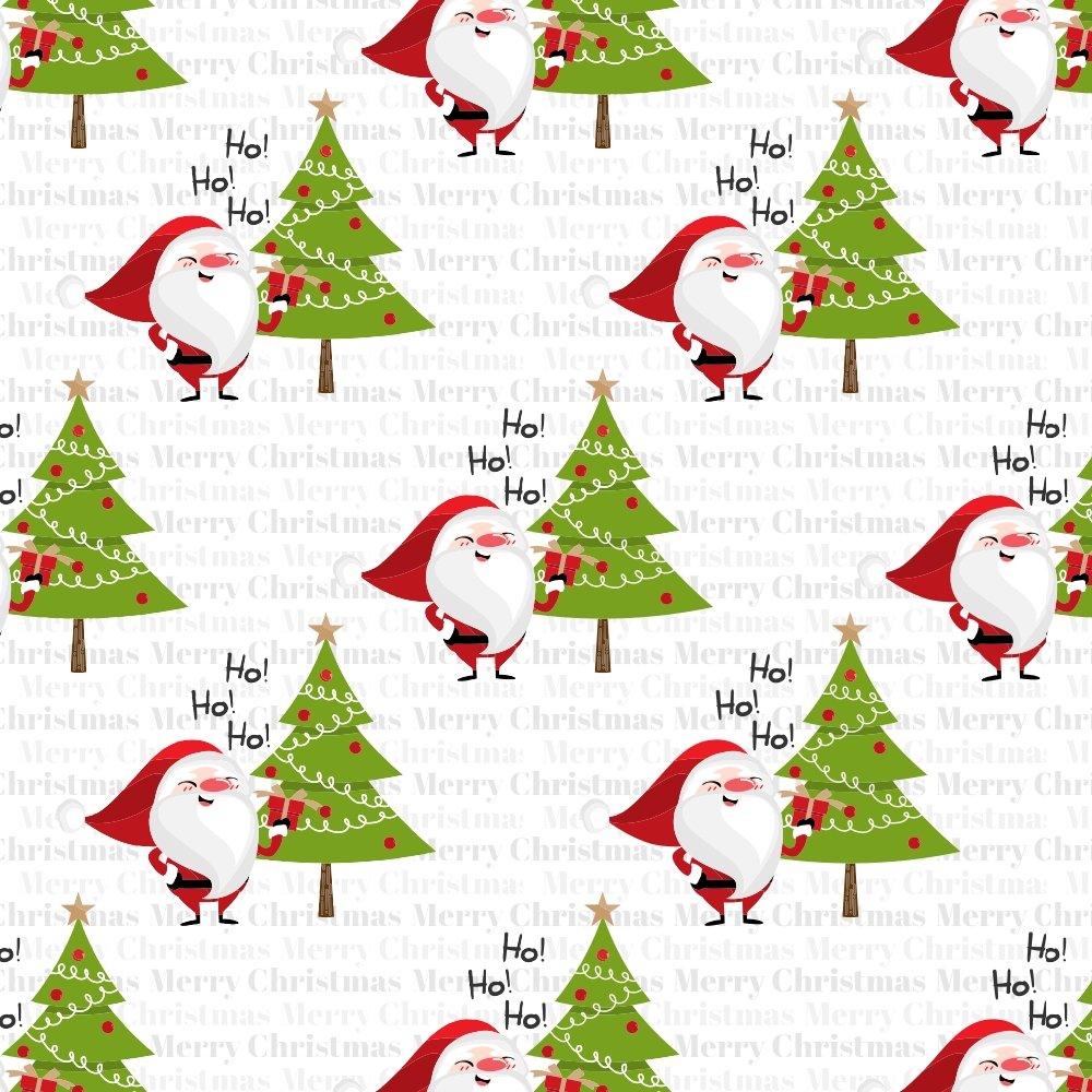 Santa and Holly at Christmas Whimsical Quilt Sewing fabric by the yard