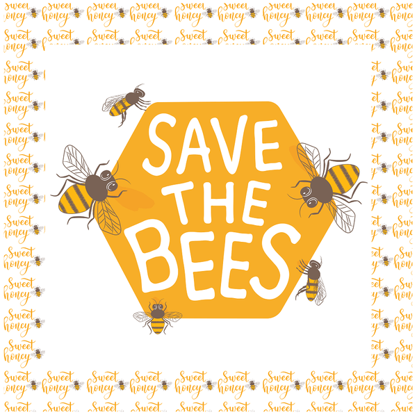 Save The Bees Pillow Panels - ineedfabric.com