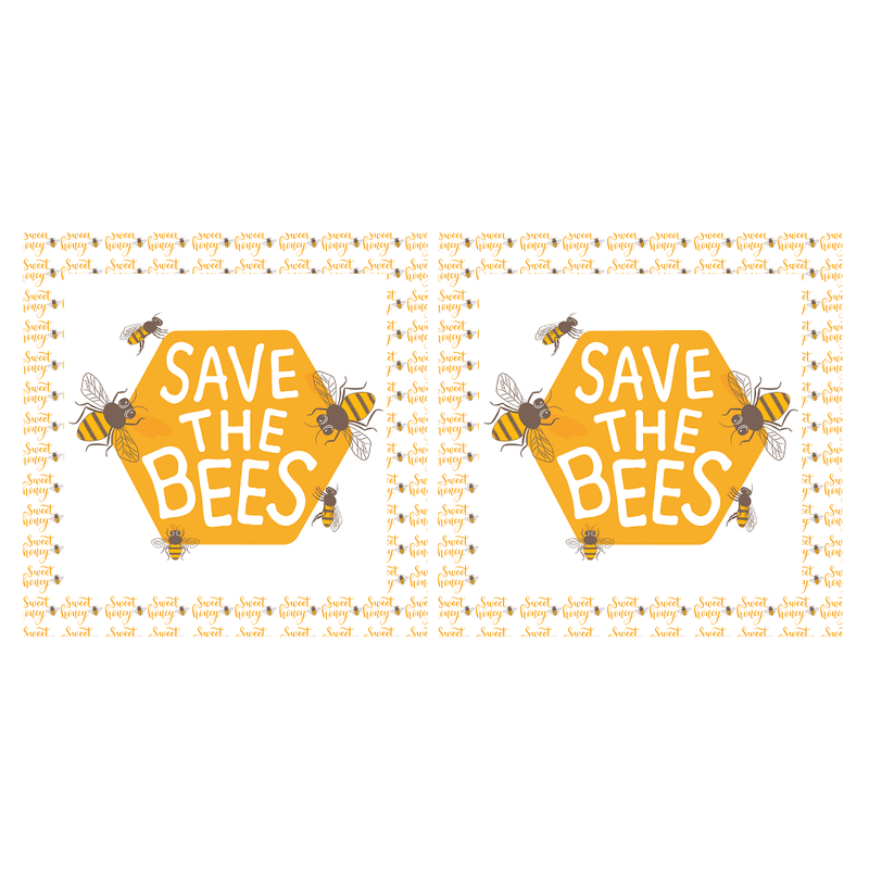 Save The Bees Pillow Panels - ineedfabric.com