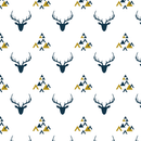 Scandinavian Deer Heads Allover Fabric - ineedfabric.com