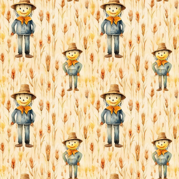 Scarecrows In Cornfield Fabric - ineedfabric.com