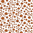 Scary Carved Pumpkin Faces Fabric - ineedfabric.com